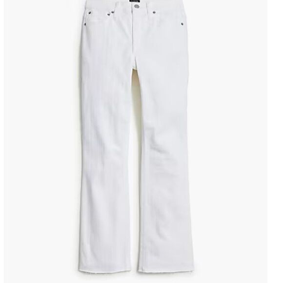 J. Crew Factory BP363 Tall Mid-rise Flare Crop signature stretch white jeans 29 - Picture 7 of 12